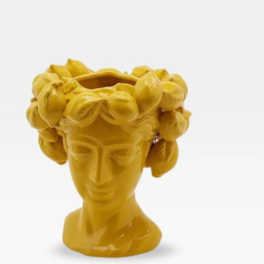 ceramic head vase with lemon details