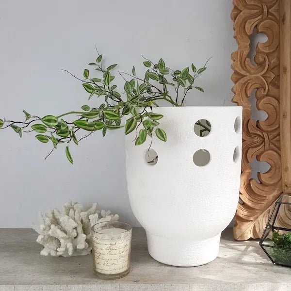 Luxury ceramic white vase large
