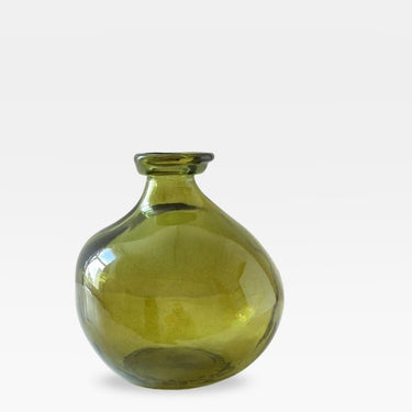 small glass vase in green