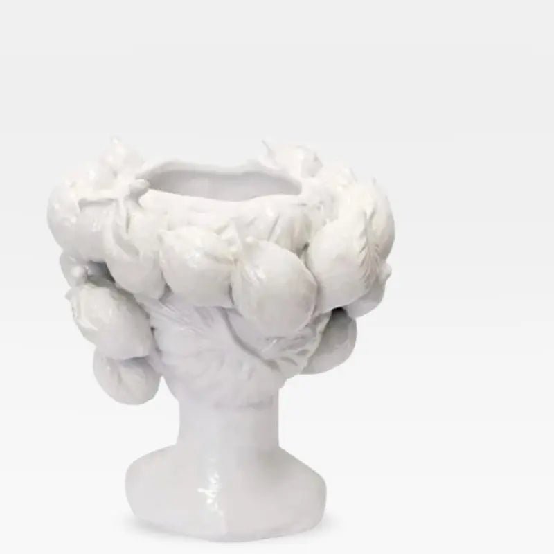 White lemon head ceramic vase