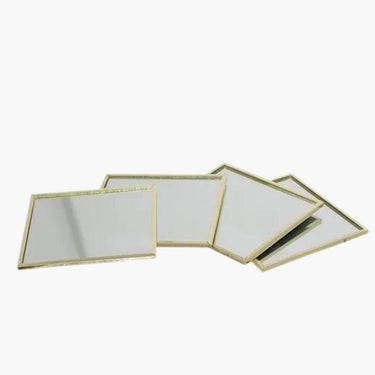Square mirror coasters set of 4 for elegant table protection and decor